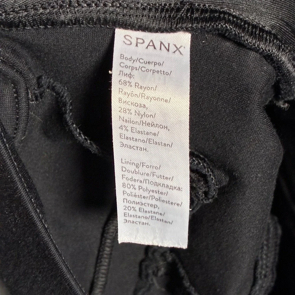 SPANX Black‎ Ponte Knit Pull On Cropped Ankle Pants Women's Medium